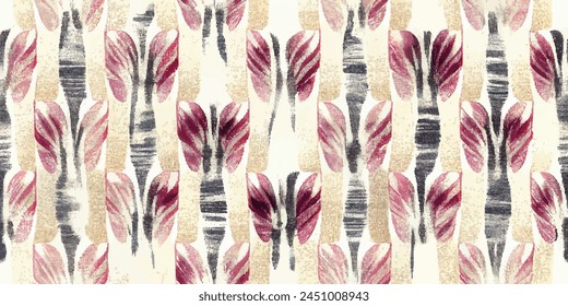 Ikat ethnic tribal, handmade seamless wallpaper. Ethnic Ikat abstract background art. llustration for greeting cards, printing and other design project.