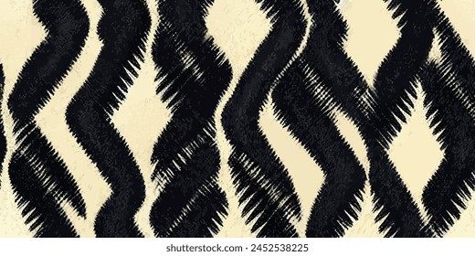 Ikat ethnic tribal, handmade seamless wallpaper. Ethnic Ikat abstract background art. llustration for greeting cards, printing and other design project.