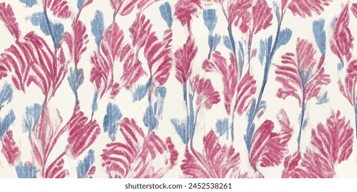 Ikat ethnic tribal, handmade seamless wallpaper. Ethnic Ikat abstract background art. llustration for greeting cards, printing and other design project.