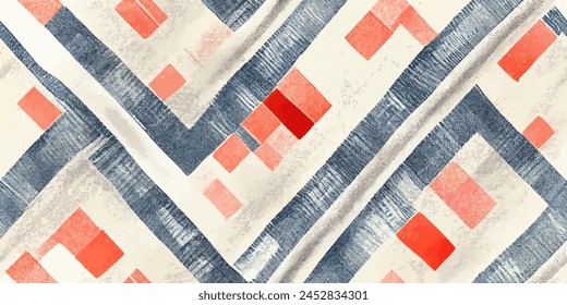 Ikat ethnic tribal, handmade seamless wallpaper. Ethnic Ikat abstract background art. llustration for greeting cards, printing and other design project.