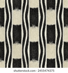 Ikat ethnic tribal, handmade seamless wallpaper. Ethnic Ikat abstract background art. llustration for greeting cards, printing and other design project.