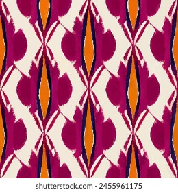 Ikat ethnic tribal, handmade seamless wallpaper. Ethnic Ikat abstract background art. llustration for greeting cards, printing and other design project.