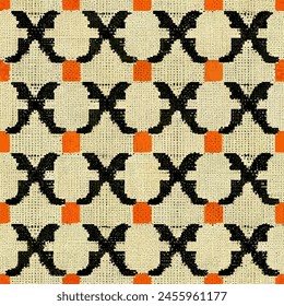 Ikat ethnic tribal, handmade seamless wallpaper. Ethnic Ikat abstract background art. llustration for greeting cards, printing and other design project.