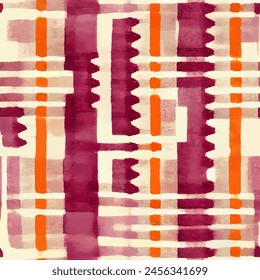 Ikat ethnic tribal, handmade seamless wallpaper. Ethnic Ikat abstract background art. llustration for greeting cards, printing and other design project.