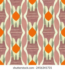 Ikat ethnic tribal, handmade seamless wallpaper. Ethnic Ikat abstract background art. llustration for greeting cards, printing and other design project.