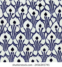 Ikat ethnic tribal, handmade seamless wallpaper. Ethnic Ikat abstract background art. llustration for greeting cards, printing and other design project.