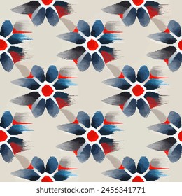 Ikat ethnic tribal, handmade seamless wallpaper. Ethnic Ikat abstract background art. llustration for greeting cards, printing and other design project.