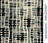 Ikat ethnic tribal seamless pattern,  Handmade seamless wallpaper. Ethnic Ikat abstract background art. llustration for greeting cards, printing and other design project.