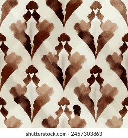 Patrón sin costuras tribales étnicas Ikat, Fondo de pantalla sin costuras hecho a mano. Ikat étnico abstracto arte de fondo. ilustración para tarjetas de felicitación, impresión y otro proyecto de diseño.