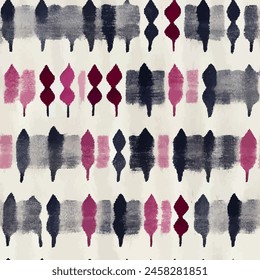 Ikat ethnic tribal seamless pattern,  Handmade seamless wallpaper. Ethnic Ikat abstract background art. llustration for greeting cards, printing and other design project.