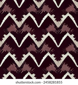 Ikat ethnic tribal seamless pattern,  Handmade seamless wallpaper. Ethnic Ikat abstract background art. llustration for greeting cards, printing and other design project.