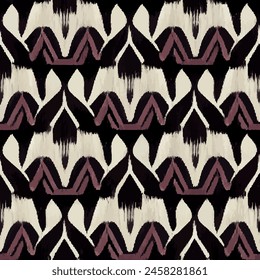 Ikat ethnic tribal seamless pattern,  Handmade seamless wallpaper. Ethnic Ikat abstract background art. llustration for greeting cards, printing and other design project.