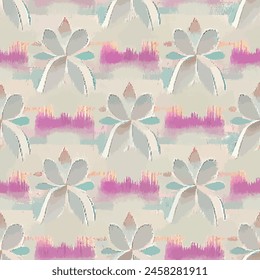 Ikat ethnic tribal seamless pattern,  Handmade seamless wallpaper. Ethnic Ikat abstract background art. llustration for greeting cards, printing and other design project.