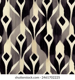 Ikat ethnic tribal seamless pattern,  Handmade seamless wallpaper. Ethnic Ikat abstract background art. llustration for greeting cards, printing and other design project.