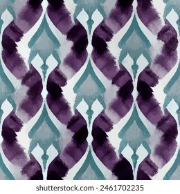 Ikat ethnic tribal seamless pattern,  Handmade seamless wallpaper. Ethnic Ikat abstract background art. llustration for greeting cards, printing and other design project.