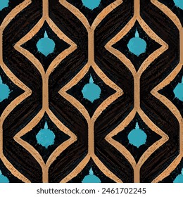 Ikat ethnische Stamm nahtlose Muster, Handgemachte nahtlose Bildschirmhintergrund. Ethnische Ikat abstrakte Hintergrund Kunst. Illustration für Grußkarten, Druck und andere Design-Projekt.