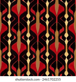 Ikat ethnische Stamm nahtlose Muster, Handgemachte nahtlose Bildschirmhintergrund. Ethnische Ikat abstrakte Hintergrund Kunst. Illustration für Grußkarten, Druck und andere Design-Projekt.