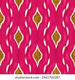 Ikat ethnic tribal seamless pattern,  Handmade seamless wallpaper. Ethnic Ikat abstract background art. llustration for greeting cards, printing and other design project.