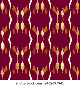 Ikat ethnic tribal seamless pattern,  Handmade seamless wallpaper. Ethnic Ikat abstract background art. llustration for greeting cards, printing and other design project.