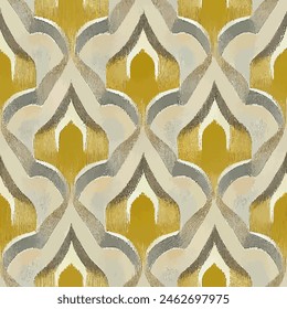 Ikat ethnic tribal seamless pattern,  Handmade seamless wallpaper. Ethnic Ikat abstract background art. llustration for greeting cards, printing and other design project.