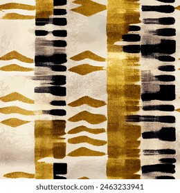 Ikat ethnic tribal seamless pattern,  Handmade seamless wallpaper. Ethnic Ikat abstract background art. llustration for greeting cards, printing and other design project.