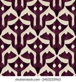 Ikat ethnic tribal seamless pattern,  Handmade seamless wallpaper. Ethnic Ikat abstract background art. llustration for greeting cards, printing and other design project.