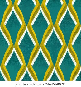 Ikat ethnic tribal seamless pattern,  Handmade seamless wallpaper. Ethnic Ikat abstract background art. llustration for greeting cards, printing and other design project.