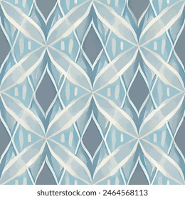 Ikat ethnic tribal seamless pattern,  Handmade seamless wallpaper. Ethnic Ikat abstract background art. llustration for greeting cards, printing and other design project.