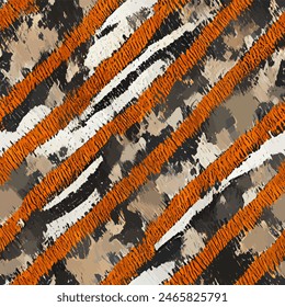 Ikat ethnic tribal seamless pattern,  Handmade seamless wallpaper. Ethnic Ikat abstract background art. llustration for greeting cards, printing and other design project.