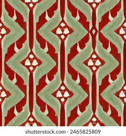 Ikat ethnic tribal seamless pattern,  Handmade seamless wallpaper. Ethnic Ikat abstract background art. llustration for greeting cards, printing and other design project.