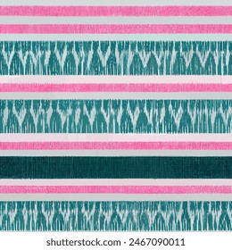 Ikat ethnic tribal seamless pattern, Ethnic Ikat abstract background art.  Handmade seamless wallpaper. llustration for greeting cards, printing and other design project.