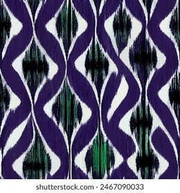 Ikat ethnic tribal seamless pattern, Ethnic Ikat abstract background art.  Handmade seamless wallpaper. llustration for greeting cards, printing and other design project.