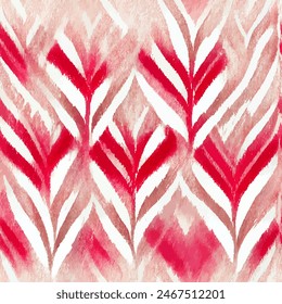 Ikat ethnic tribal seamless pattern, Ethnic Ikat abstract background art.  Handmade seamless wallpaper. llustration for greeting cards, printing and other design project.