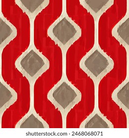 Ikat ethnic tribal seamless pattern, Ethnic Ikat abstract background art.  Handmade seamless wallpaper. llustration for greeting cards, printing and other design project.