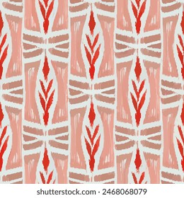 Ikat ethnic tribal seamless pattern, Ethnic Ikat abstract background art.  Handmade seamless wallpaper. llustration for greeting cards, printing and other design project.