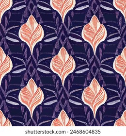 Ikat Ethno Tribal nahtlose Muster, Ethnic Ikat abstrakte Hintergrundkunst. Handgemachter nahtloser Bildschirmhintergrund. Illustration für Grußkarten, Druck und andere Design-Projekt.