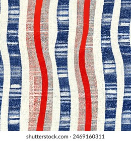 Ikat ethnic tribal seamless pattern, Ethnic Ikat abstract background art.  Handmade seamless wallpaper. llustration for greeting cards, printing and other design project.