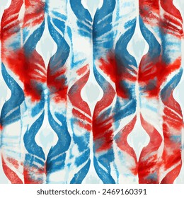 Ikat ethnic tribal seamless pattern, Ethnic Ikat abstract background art.  Handmade seamless wallpaper. llustration for greeting cards, printing and other design project.