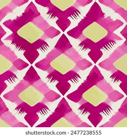 Patrón sin costuras tribales étnicas Ikat, Fondo de pantalla sin costuras hecho a mano. Ikat étnico abstracto arte de fondo. ilustración para tarjetas de felicitación, impresión y otro proyecto de diseño.