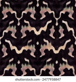 Ikat ethnic tribal seamless pattern,  Handmade seamless wallpaper. Ethnic Ikat abstract background art. llustration for greeting cards, printing and other design project.