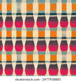 Ikat ethnic tribal seamless pattern,  Handmade seamless wallpaper. Ethnic Ikat abstract background art. llustration for greeting cards, printing and other design project.
