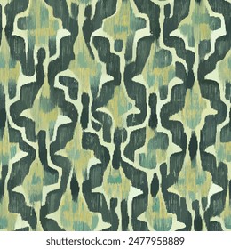 Ikat ethnic tribal seamless pattern,  Handmade seamless wallpaper. Ethnic Ikat abstract background art. llustration for greeting cards, printing and other design project.