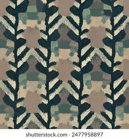 Ikat ethnic tribal seamless pattern,  Handmade seamless wallpaper. Ethnic Ikat abstract background art. llustration for greeting cards, printing and other design project.