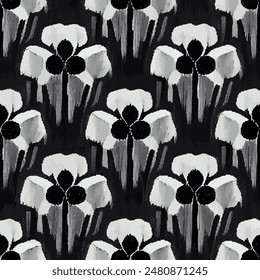 Ikat ethnic tribal seamless pattern,  Handmade seamless wallpaper. Ethnic Ikat abstract background art. llustration for greeting cards, printing and other design project.