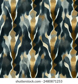 Patrón sin costuras tribales étnicas Ikat, Fondo de pantalla sin costuras hecho a mano. Ikat étnico abstracto arte de fondo. ilustración para tarjetas de felicitación, impresión y otro proyecto de diseño.