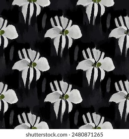 Ikat ethnic tribal seamless pattern,  Handmade seamless wallpaper. Ethnic Ikat abstract background art. llustration for greeting cards, printing and other design project.