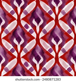 Patrón sin costuras tribales étnicas Ikat, Fondo de pantalla sin costuras hecho a mano. Ikat étnico abstracto arte de fondo. ilustración para tarjetas de felicitación, impresión y otro proyecto de diseño.