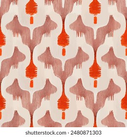 Ikat ethnic tribal seamless pattern,  Handmade seamless wallpaper. Ethnic Ikat abstract background art. llustration for greeting cards, printing and other design project.