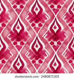 Ikat ethnic tribal seamless pattern,  Handmade seamless wallpaper. Ethnic Ikat abstract background art. llustration for greeting cards, printing and other design project.