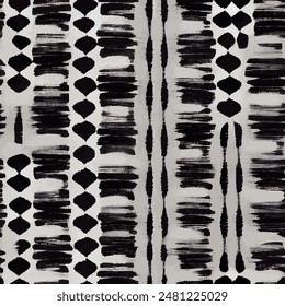 Ikat ethnic tribal seamless pattern,  Handmade seamless wallpaper. Ethnic Ikat abstract background art. llustration for greeting cards, printing and other design project.